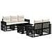 Set Divano da Giardino 6 pz Nero e Bianco Crema polyrattan - Foto miniatura 1