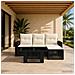 Set Divano da Giardino 5 pz Nero e Bianco Crema polyrattan - Foto miniatura 5