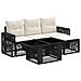Set Divano da Giardino 5 pz Nero e Bianco Crema polyrattan - Foto miniatura 1