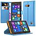 Custodia Compatibile Con Nokia Lumia 730 In Pastello Blu - Coperchio Protettiva Con Chiusura Magnetica, Funzione Stand E Tasca Per Le Carte - Foto miniatura 1