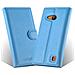 Custodia Compatibile Con Nokia Lumia 730 In Pastello Blu - Coperchio Protettiva Con Chiusura Magnetica, Funzione Stand E Tasca Per Le Carte - Foto miniatura 5