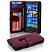 Custodia Libro Per Nokia Lumia 920 In Lila Bordeaux - Con 3 Vani Di Carte E Chiusura Magnetica - Portafoglio Cover Case Wallet Book Etui Protezione - Foto miniatura 1