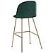 Set Di 2 Sedie Da Bar In Velluto Verde E Gambe Oro Arcola - Foto miniatura 8