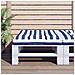 Cuscino Per Pallet Strisce Bianche E Blu 80x80x12 Cm In Tessuto - Foto miniatura 1