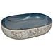 Lavabo Da Appoggio Sabbia E Blu Ovale 59x40x14 Cm Ceramica - Foto miniatura 2