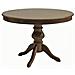 Tavolo Rotondo Classico Allungabile Legno Tinta Noce 120x120x80 - Foto miniatura 1