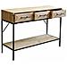 Mobile Credenza Da Ingresso Con Struttura In Legno E Metallo Con 3 Cassetti E Ripiano Inferiore Linea Industrial - Foto miniatura 1