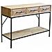 Mobile Credenza Da Ingresso Con Struttura In Legno E Metallo Con 3 Cassetti E Ripiano Inferiore Linea Industrial - Foto miniatura 5