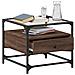 Tavolino Salotto Con Ante In Vetro Rovere Marrone 50x50x45 Cm - Foto miniatura 3