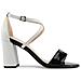 Alecia Sandals Black White Sandali Pelle Scarpe Donna Multicolore Eu 38.5, 09729-987 - Foto miniatura 1