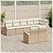 Set Divano da Giardino 8 Pezzi con Cuscini Beige Rattan in Polietilene - Foto miniatura 3