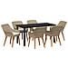 Set da Pranzo per Giardino 7 Pezzi Beige in Polyrattan - Foto miniatura 1