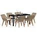 Set da Pranzo per Giardino 7 Pezzi Beige in Polyrattan - Foto miniatura 3