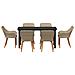 Set da Pranzo per Giardino 7 Pezzi Beige in Polyrattan - Foto miniatura 8