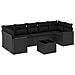 Set Divani da Giardino con Cuscini 8 pz Nero in Polyrattan - Foto miniatura 1
