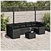 Set Divani da Giardino con Cuscini 8 pz Nero in Polyrattan - Foto miniatura 2