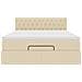 Pouf Letto con Materasso Crema 140x200 cm in Tessuto - Foto miniatura 7