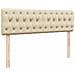 Pouf Letto con Materasso Crema 140x200 cm in Tessuto - Foto miniatura 9