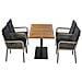 Set Tavolo Da Pranzo E Sedie Da 5 Pezzi, Per 4 Persone, Piano Del Tavolo In Legno Massello Di Acacia, Sedie Con Rivestimento In Rattan Pe - Foto miniatura 3