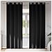 Tende con tende 2 pcs Nero 260x140cm Poliestere - Foto miniatura 2