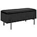 Panchina Watford In Velluto Nero Con Vano Contenitore, 95 Cm - Foto miniatura 2