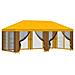 Gazebo con pareti laterali 6 x 3 m Giallo Poliestere e Acciaio - Foto miniatura 1