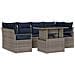 Set Divano da Giardino 7 pcs grigio e blu navy polyrattan - Foto miniatura 1