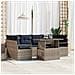 Set Divano da Giardino 7 pcs grigio e blu navy polyrattan - Foto miniatura 2