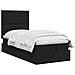 Letto Ottomano con Materasso e LED Nero 80 x 200 cm Tessuto - Foto miniatura 3