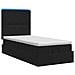 Letto Ottomano con Materasso e LED Nero 80 x 200 cm Tessuto - Foto miniatura 9
