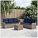 Set di divani 8 pz Grigio e Blu Navy Rattan sintetico e Acciaio - Foto miniatura 3