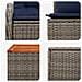 Set di divani 8 pz Grigio e Blu Navy Rattan sintetico e Acciaio - Foto miniatura 9