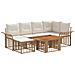 Set Divano da Giardino 7 pz Naturale e Bianco Crema polyrattan - Foto miniatura 1