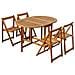 Set Da Pranzo Per Esterni 5 Pz In Legno Di Acacia Pieghevole - Foto miniatura 1