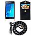 Catena Di Telefoni Cellulari Compatibile Con Samsung Galaxy J1 2016 In Nero Argento - Coperchio Protettivo In Silicone Con Anelli D'oro, Cinturino In Corda E Custodia Staccabile - Foto miniatura 9