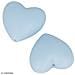 Perlina Di Silicone Forma Di Cuore X 2 - 29 X 19 X 12 Mm - Blu Pastello - Foto miniatura 2