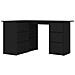 Scrivania ad Angolo Nera 145x100x76 cm in Legno Multistrato - Foto miniatura 1