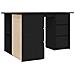 Scrivania ad Angolo Nera 145x100x76 cm in Legno Multistrato - Foto miniatura 7