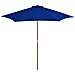 Ombrellone Da Esterni Con Palo In Legno Blu 270 Cm - Foto miniatura 1