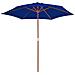 Ombrellone Da Esterni Con Palo In Legno Blu 270 Cm - Foto miniatura 3