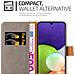 Custodia Compatibile Con Samsung Galaxy A22 4g / M22 / M32 4g In Marrone Cappuccino - Coperchio Protettiva Con Chiusura Magnetica, Funzione Stand E Tasca Per Le Carte - Foto miniatura 4
