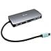 Kit Docking Station Metal USB-C Nano Dock 5x USB 3.2 / HDMI / VGA Argento + Alimentatore di Ricarica Universale 77W - Foto miniatura 2