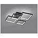 Sorrento Plafoniera Led 4 Quadrati Nera Con Regolazione Intensita' Con Interruttore L. 52x52cm - Foto miniatura 1