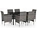 Set Da Pranzo Per Giardino 7 Pz Con Cuscini Grigio - Foto miniatura 2
