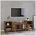 Mobile Tv Rovere Fumo 160x35x55 Cm In Legno Multistrato - Foto miniatura 3