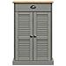 Scarpiera Vigo 60x35x96 Cm In Legno Massello Di Pino Grigio - Foto miniatura 4
