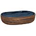 Lavabo Da Appoggio Marrone E Blu Ovale 59x40x14 Cm Ceramica - Foto miniatura 2