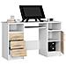 Scrivania ANA, 1 anta e 3 cassetti, 124x52x74 cm, Colore Bianco e Sonoma Quercia - Foto miniatura 2