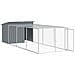 Casetta Cani Con Corsa Antracite 153x396x110 Cm Acciaio Zincato - Foto miniatura 3