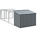Casetta Cani Con Corsa Antracite 153x396x110 Cm Acciaio Zincato - Foto miniatura 6